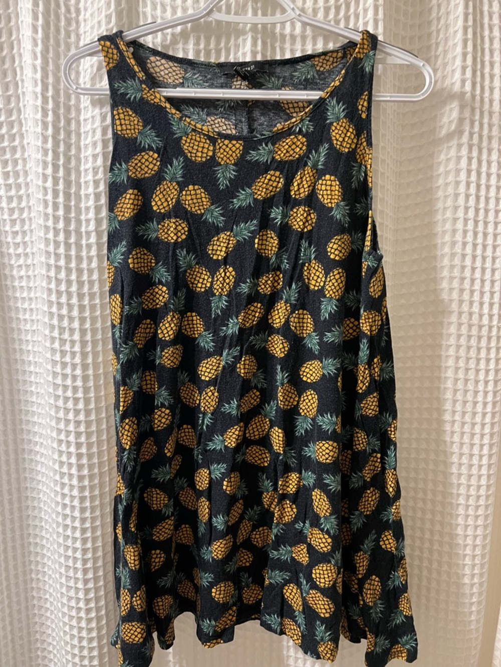 Forever 21 Black Tropical Pineapple Print Dress